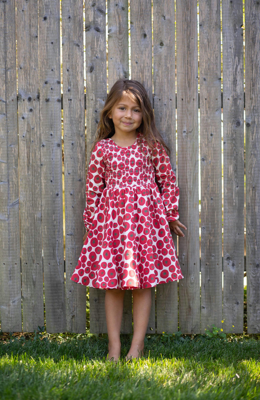 Ruched Dress in Tomato