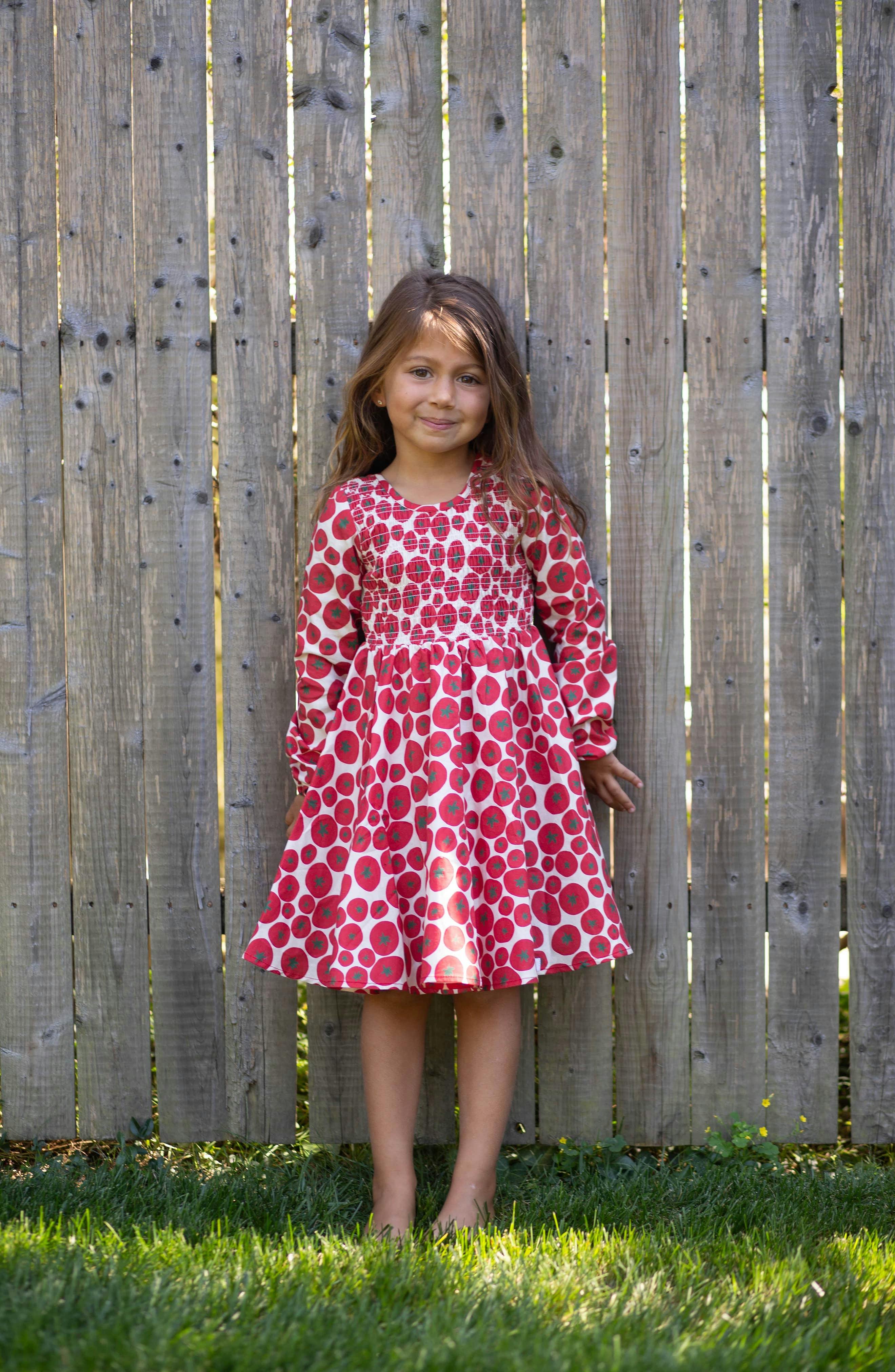 Ruched Dress in Tomato
