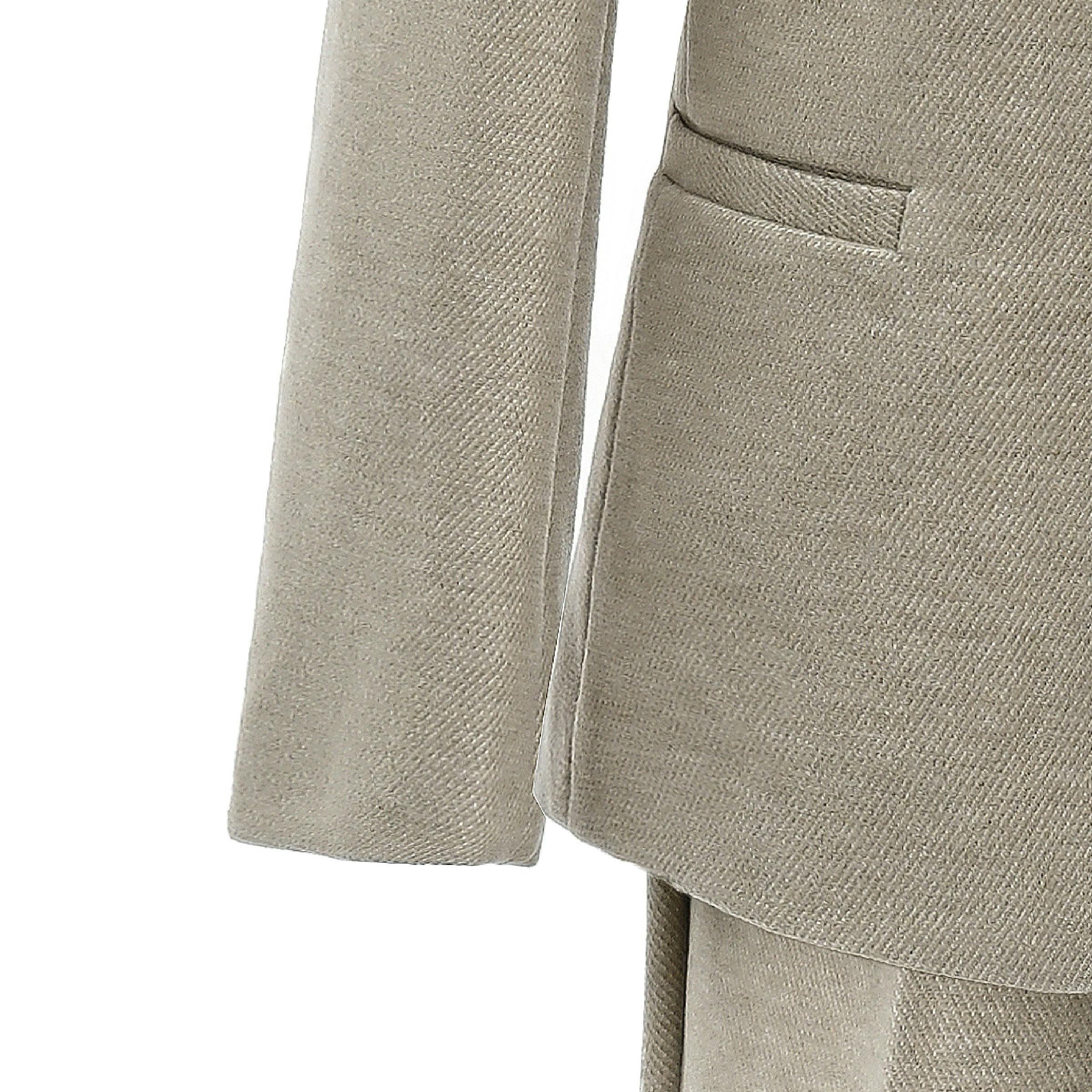 Beige Slim-Fit Suit Set