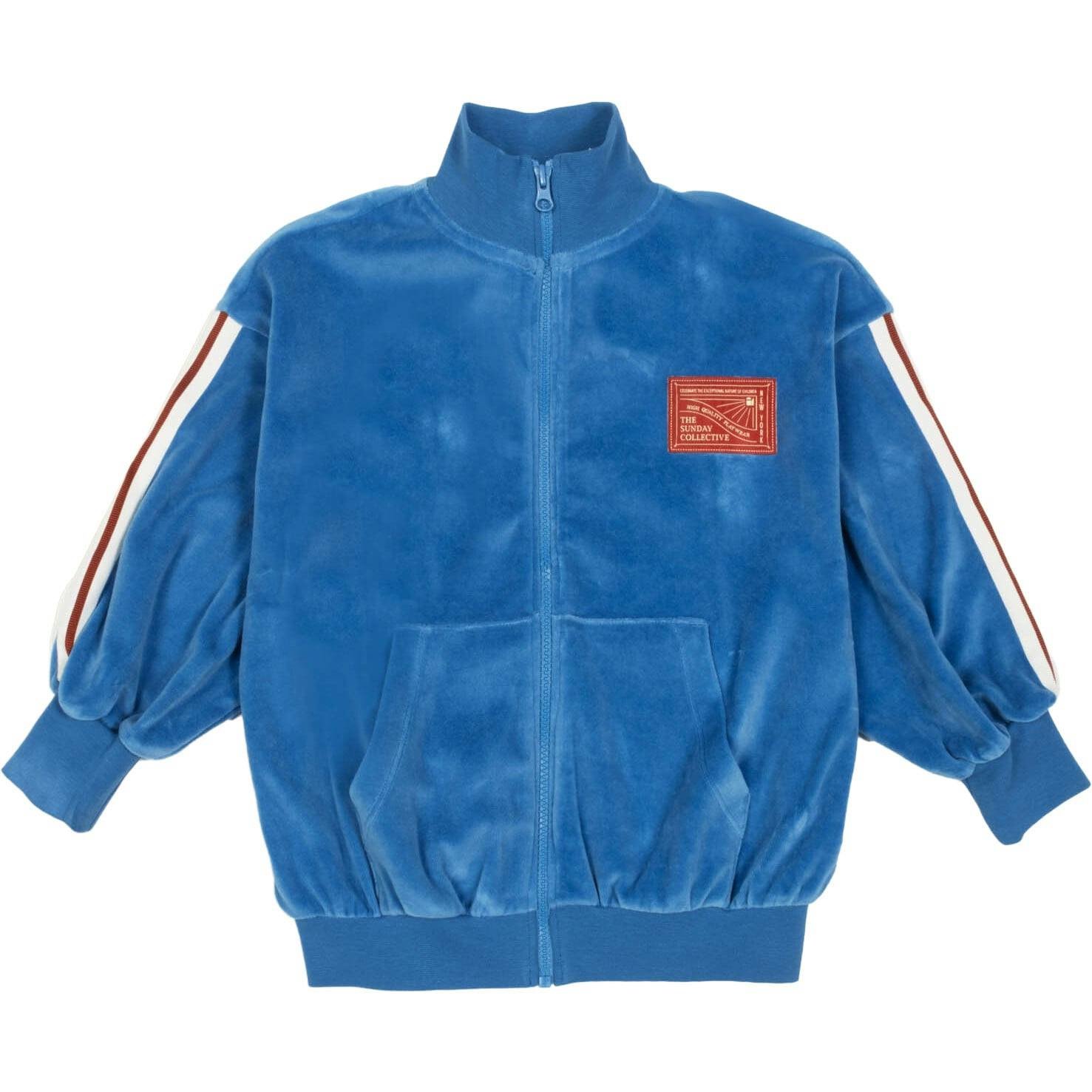Velour Track Jacket in Blue Note