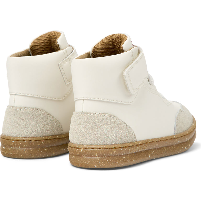 Runner Four Leather Ankle Velcro Nubuck Sneakers, White