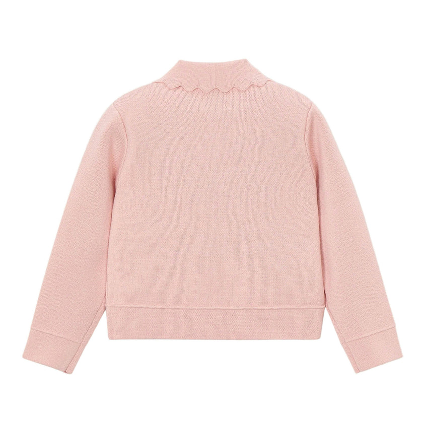Pink Jacket With Scalloped Detail
