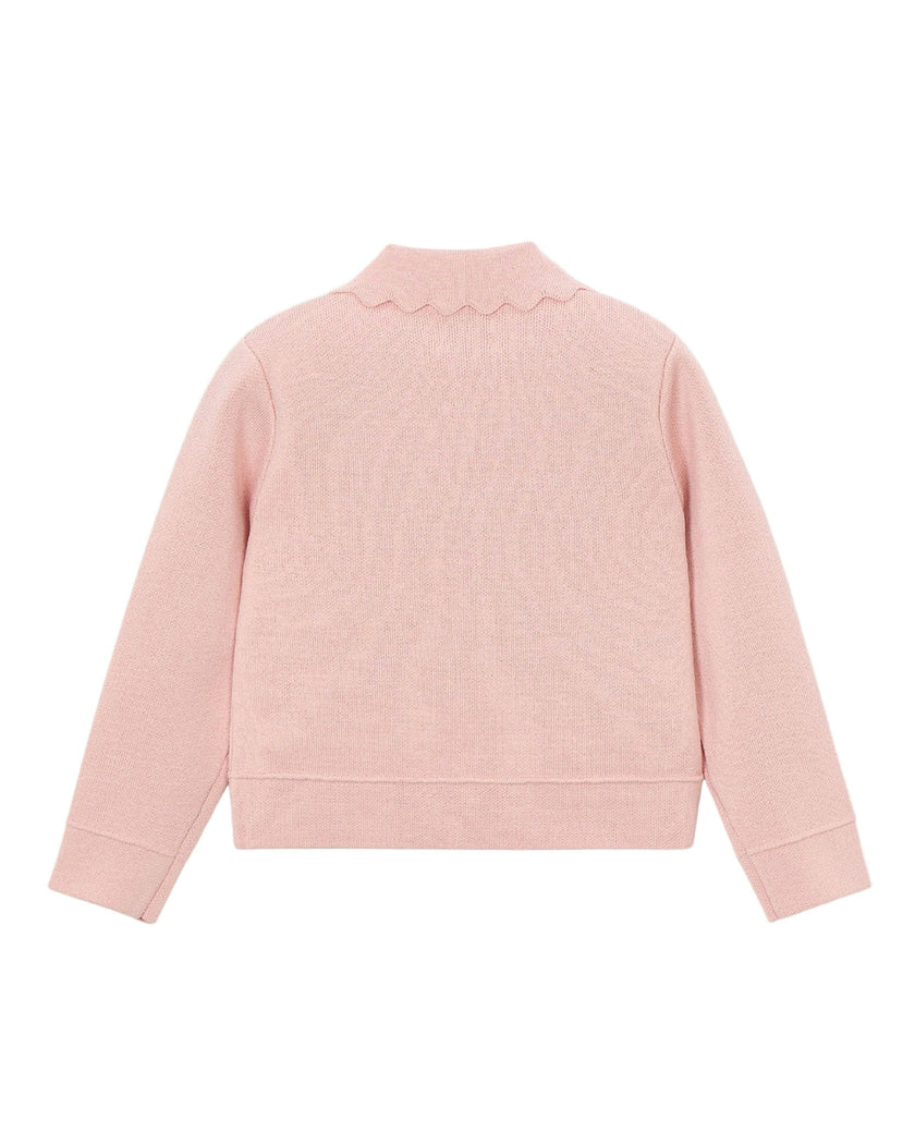 Pink Jacket With Scalloped Detail