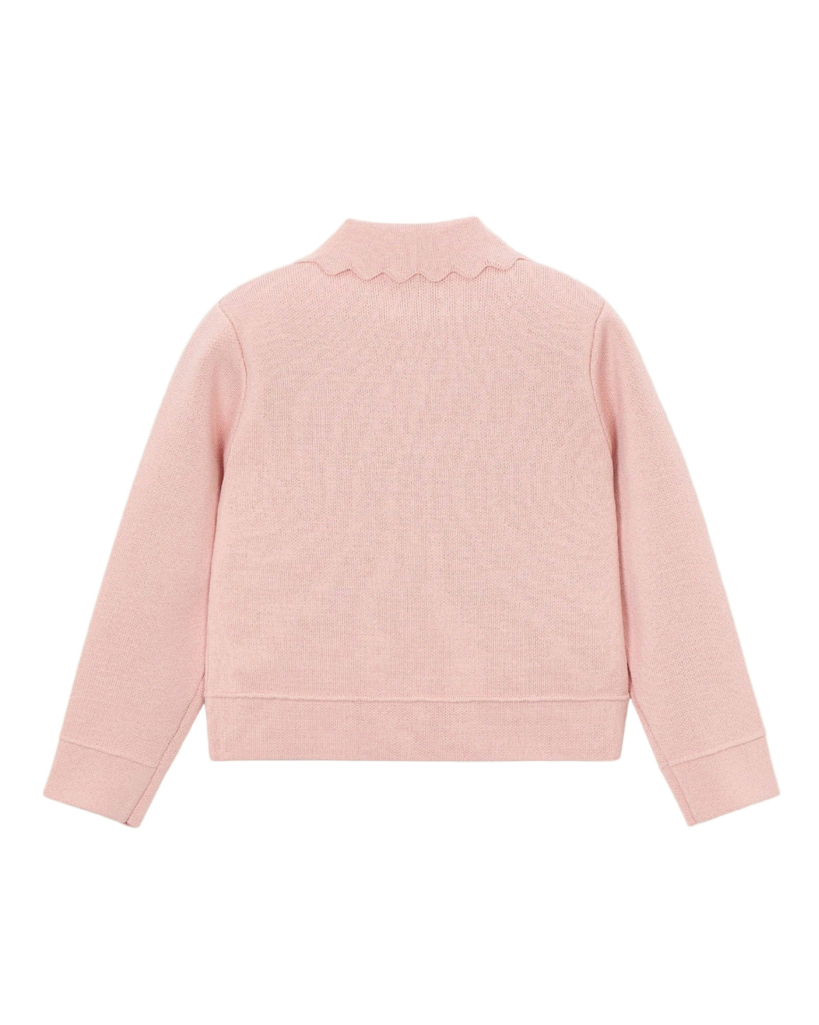 Pink Jacket With Scalloped Detail