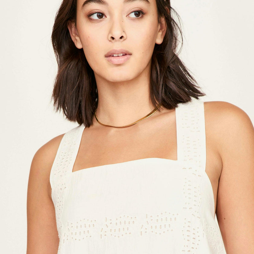 Ica Dress in White Marine Eyelet