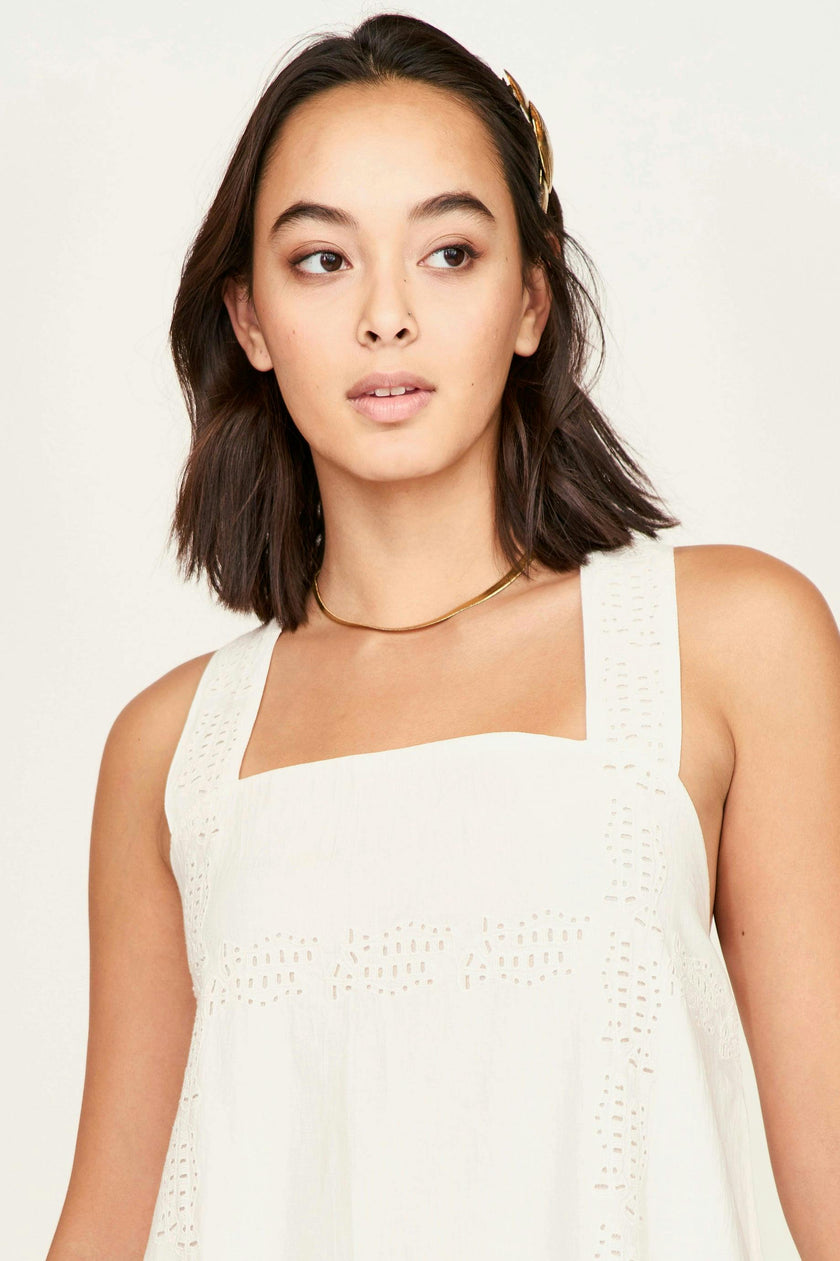 Ica Dress in White Marine Eyelet