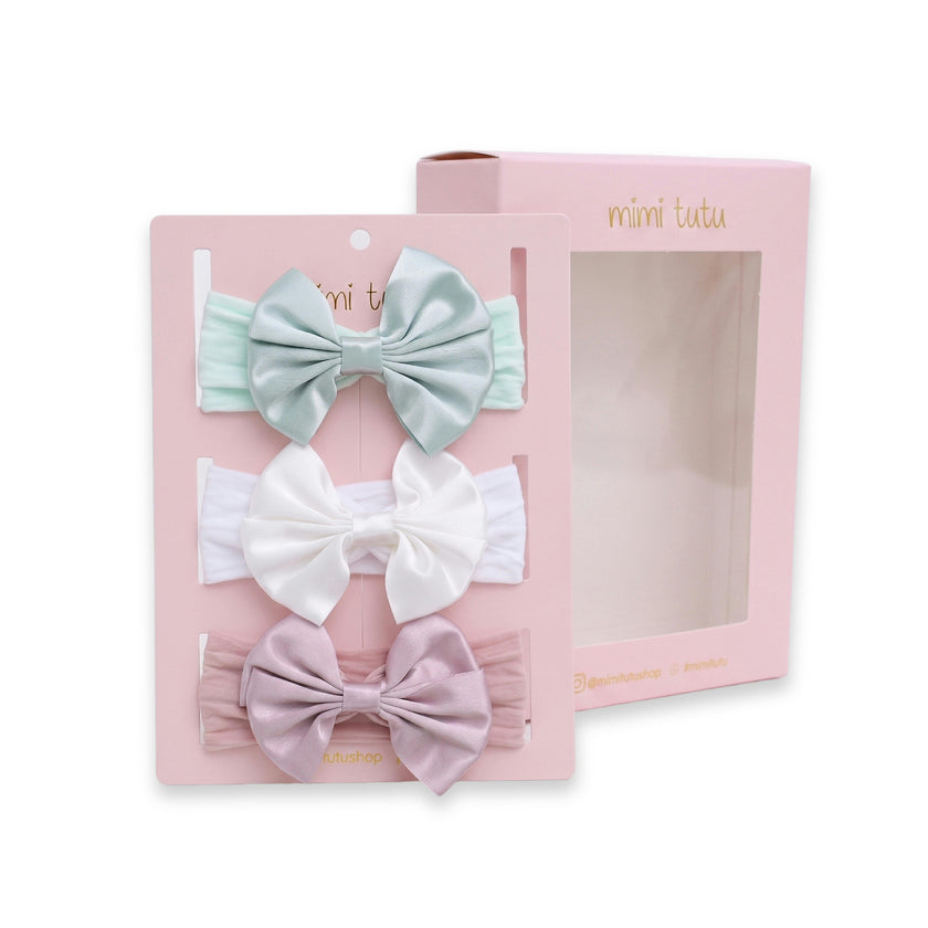 Multicolor Elastic Bow Headband Set