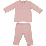 Texture Dot 2-Piece Top & Pant Set, Red