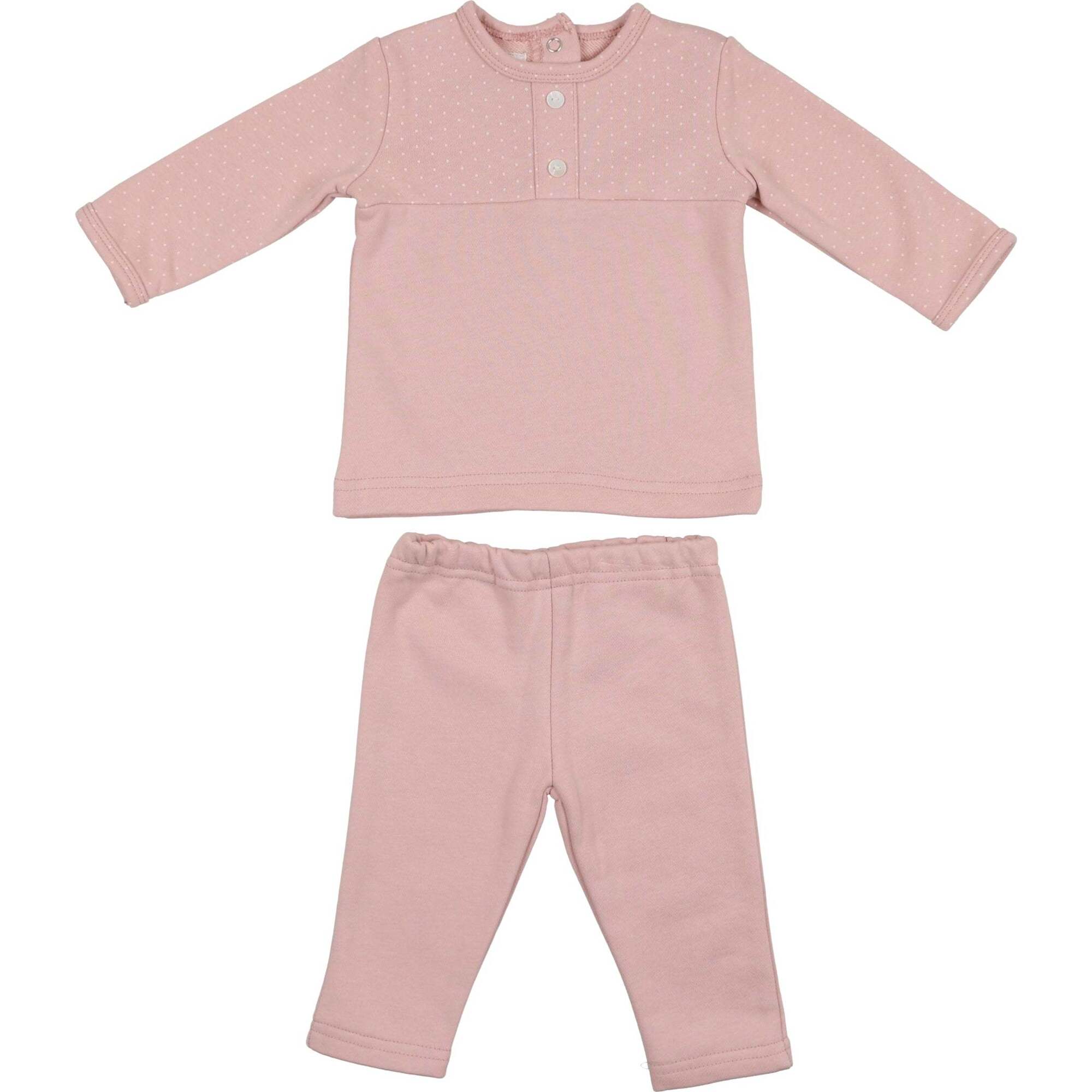 Texture Dot 2-Piece Top & Pant Set, Red