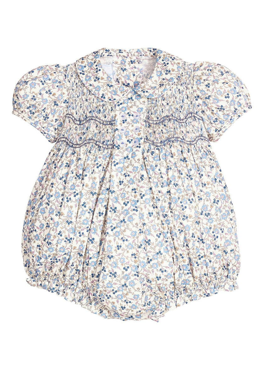 Smocked Bridget Bubble - Wisteria Floral