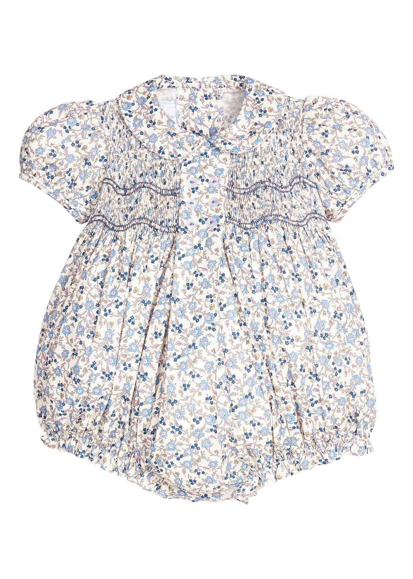 Smocked Bridget Bubble - Wisteria Floral