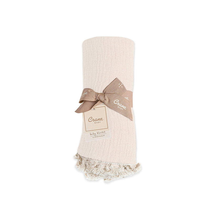 6-Layer Muslin Cotton Baby Blanket (Desert Pink)