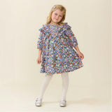 Girls Everly Dress - True Blue Sketched Floral