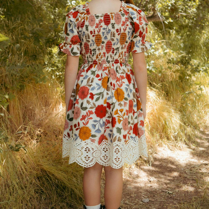 Mini Teagan Dress in Sepia Flower