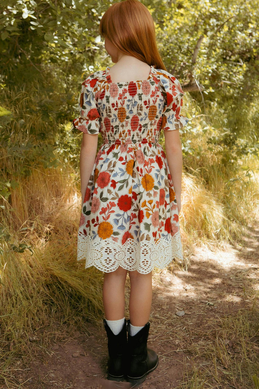 Mini Teagan Dress in Sepia Flower