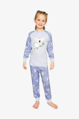 Organic Cotton Two Piece Pajama Set Purple Koala Print