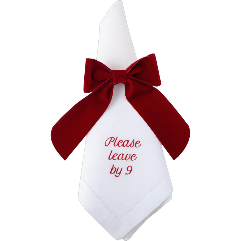 Please Leave by 9 Dinner Napkins