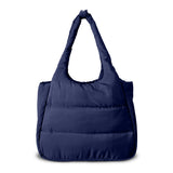 The Astra Puffy Tote with Removable Crossbody Strap in Navy