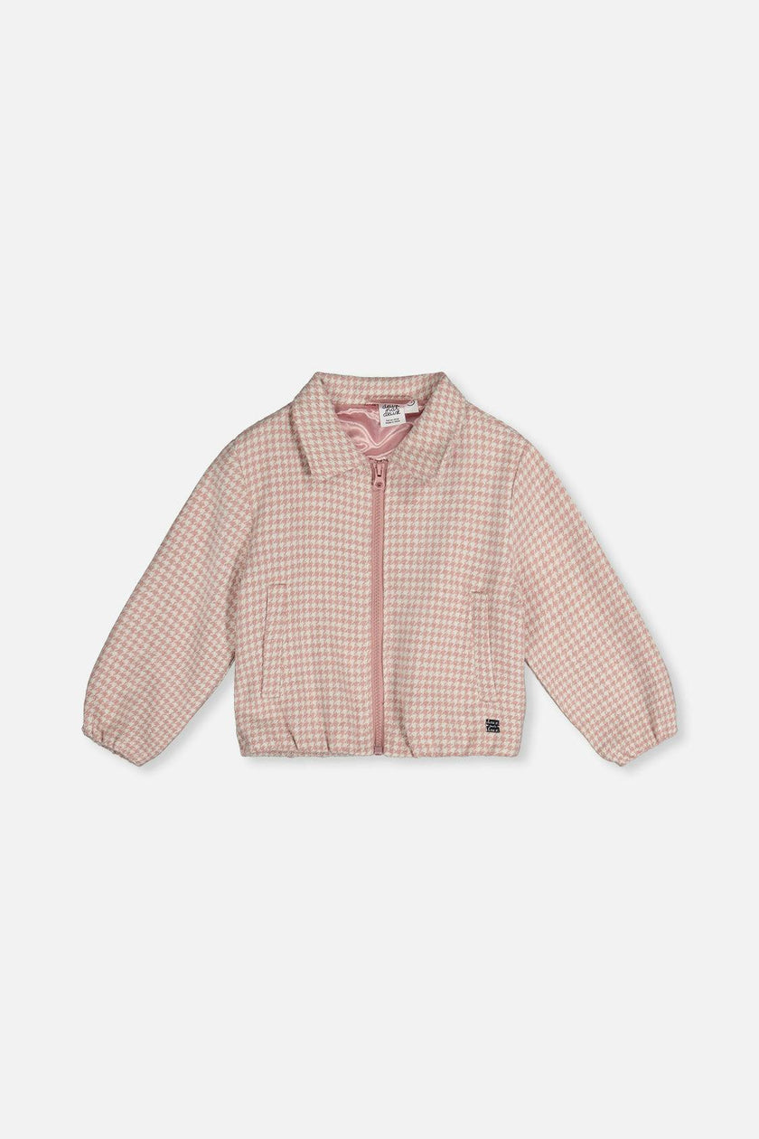 Bomber Jacket Pink Houndstooth