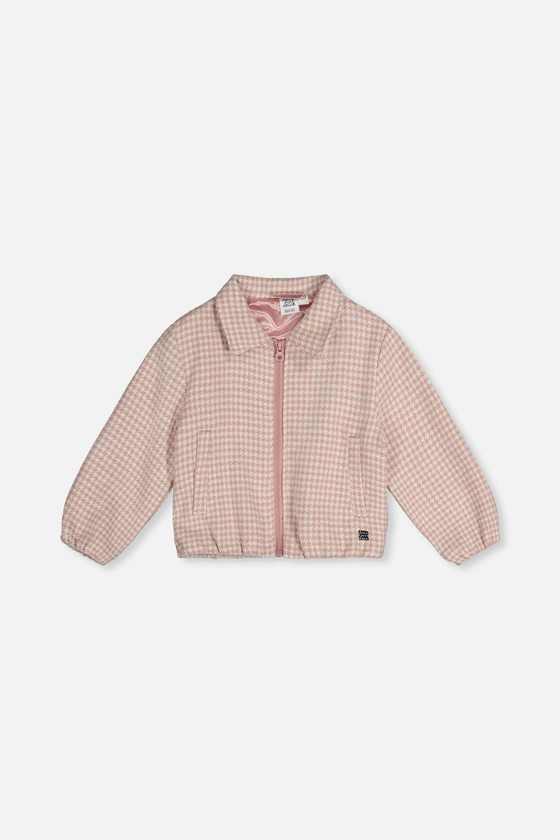 Bomber Jacket Pink Houndstooth