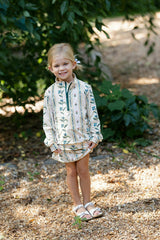 Kitt Set in French Stripe & Window Pane | Classic Athletic Skort Set with Quarter Zip Top