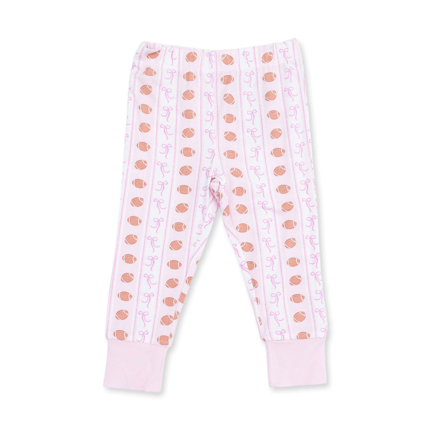 Football Bow Stripe - Long Sleeve Loungewear Set