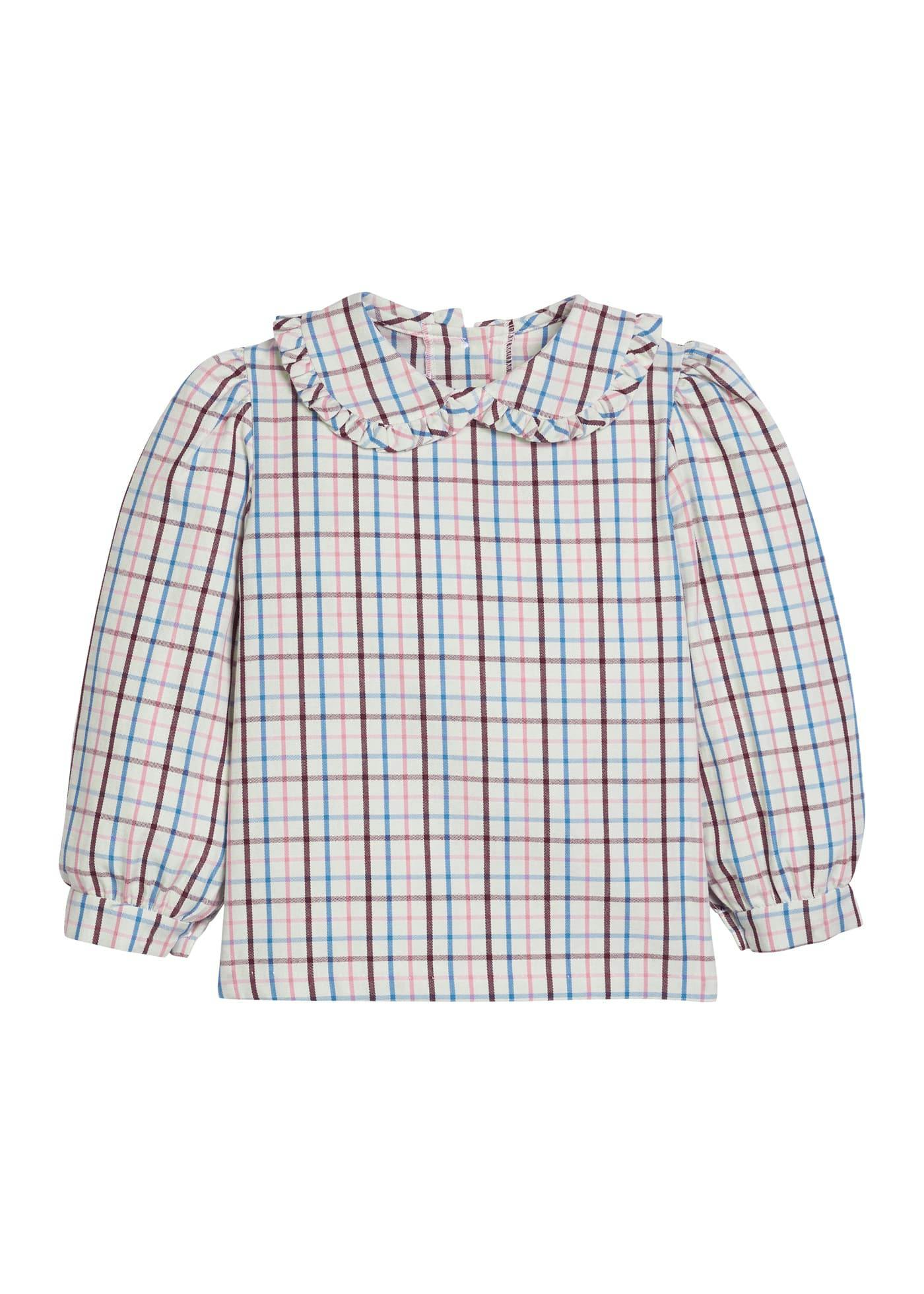 Ruffled Peter Pan Blouse - Wilmington Plaid