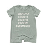 Baby Boy Short Sleeve Tee Romper in Broccoli Carrots