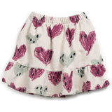 Abstract Heart Print Tiered Fleece Skirt