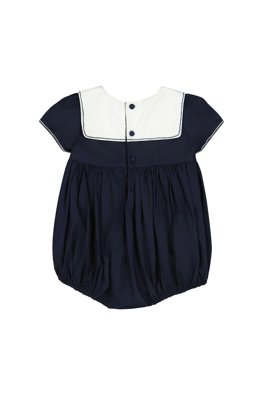 MARINE NAVY SMOCKED ROMPER