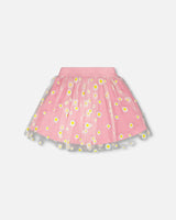 Mesh And Crinkle Jersey Skirt