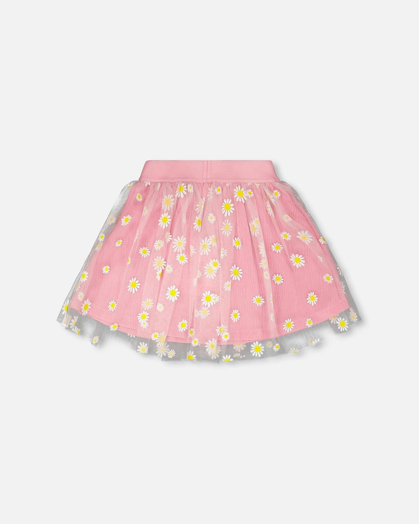 Mesh And Crinkle Jersey Skirt