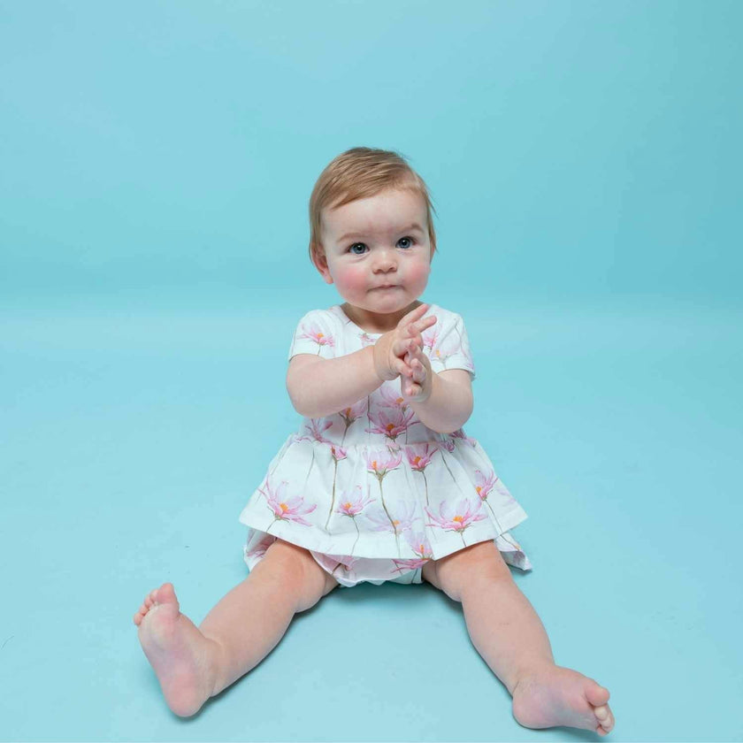 Round Neck 2-Layered Dress With Matching Bloomers
