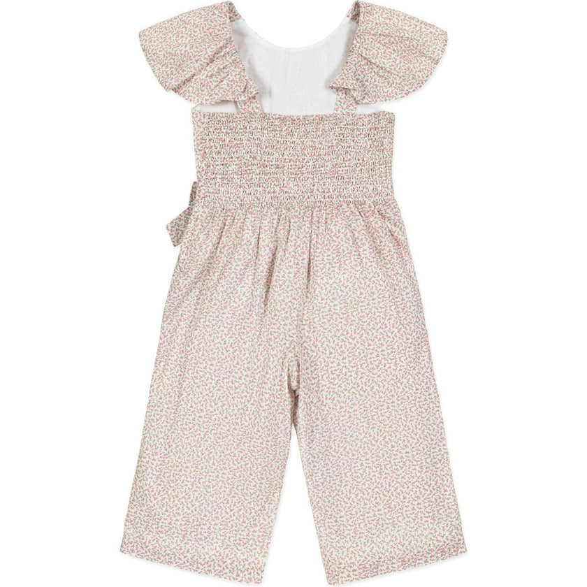 Organic Flutter Sleeve Pintuck Jumpsuit, Pink