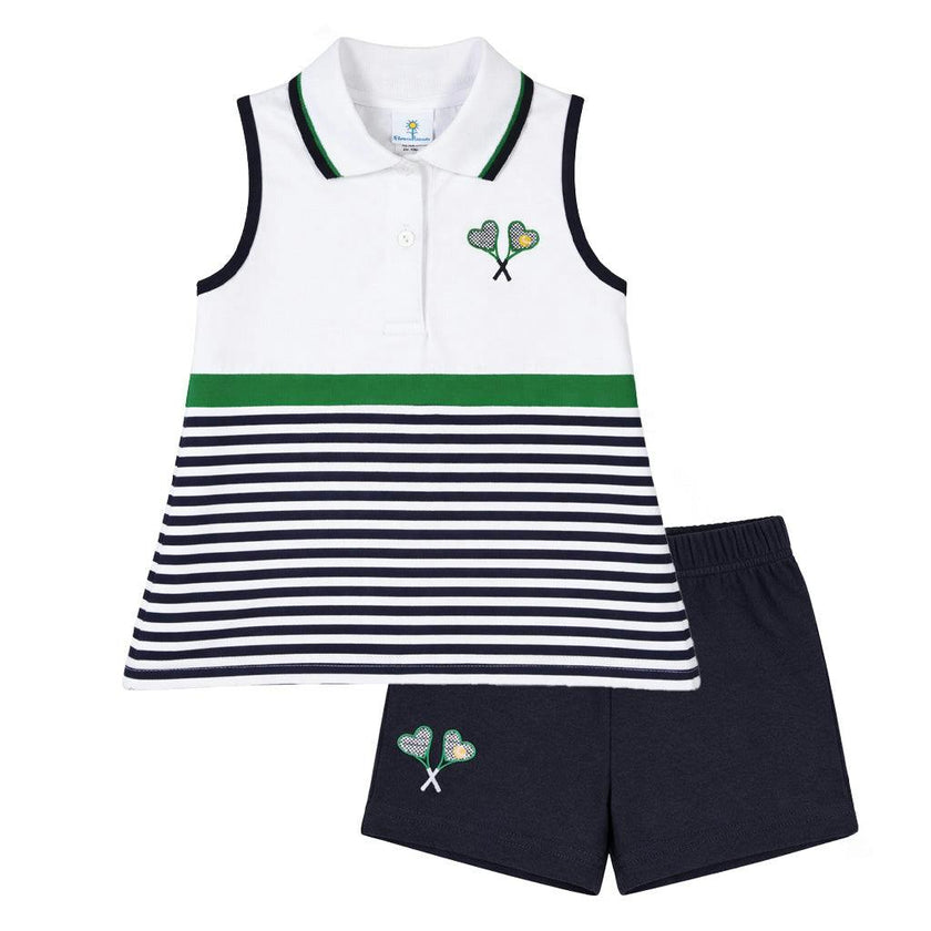 Knit Short Set with Tennis Rackets