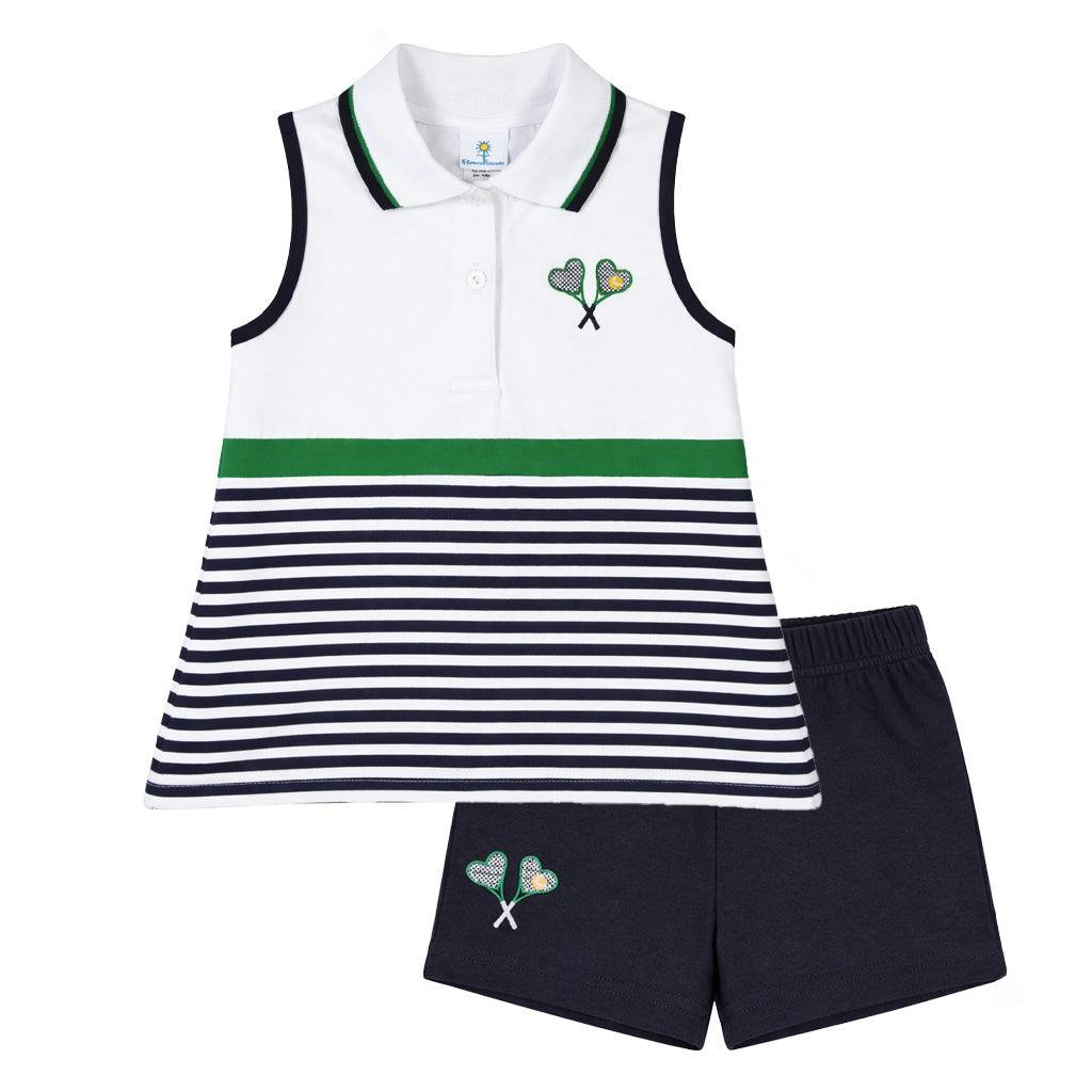 Knit Short Set with Tennis Rackets