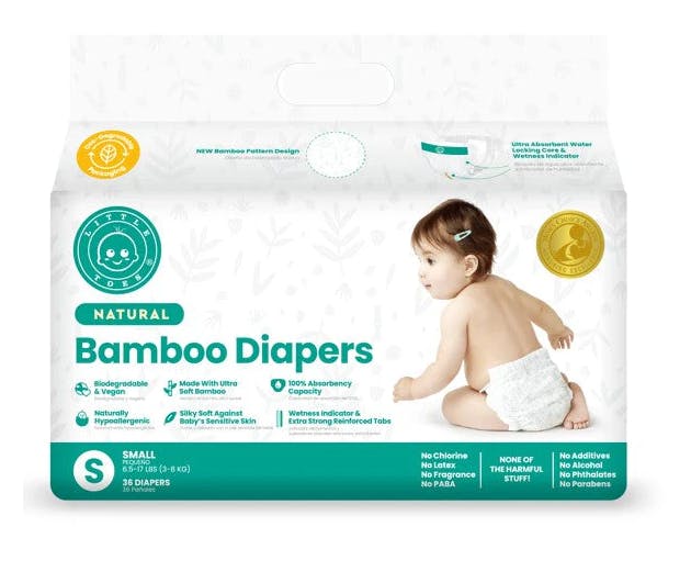 Bamboo Diapers (36 Count), Color-Clear