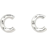 Monogram Studs in Silver