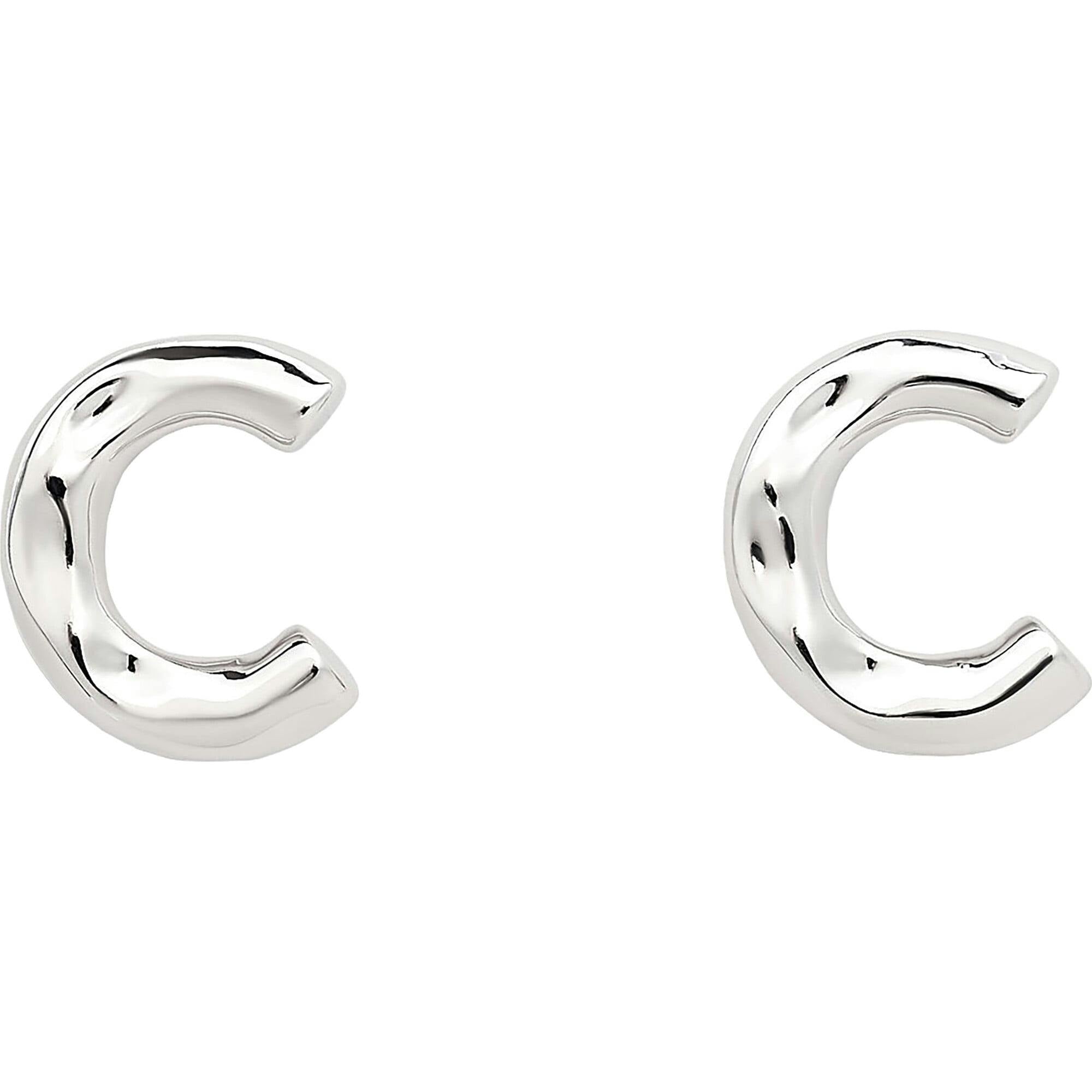 Monogram Studs in Silver