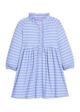 Amelia Dress - Blue Sparkle Stripe