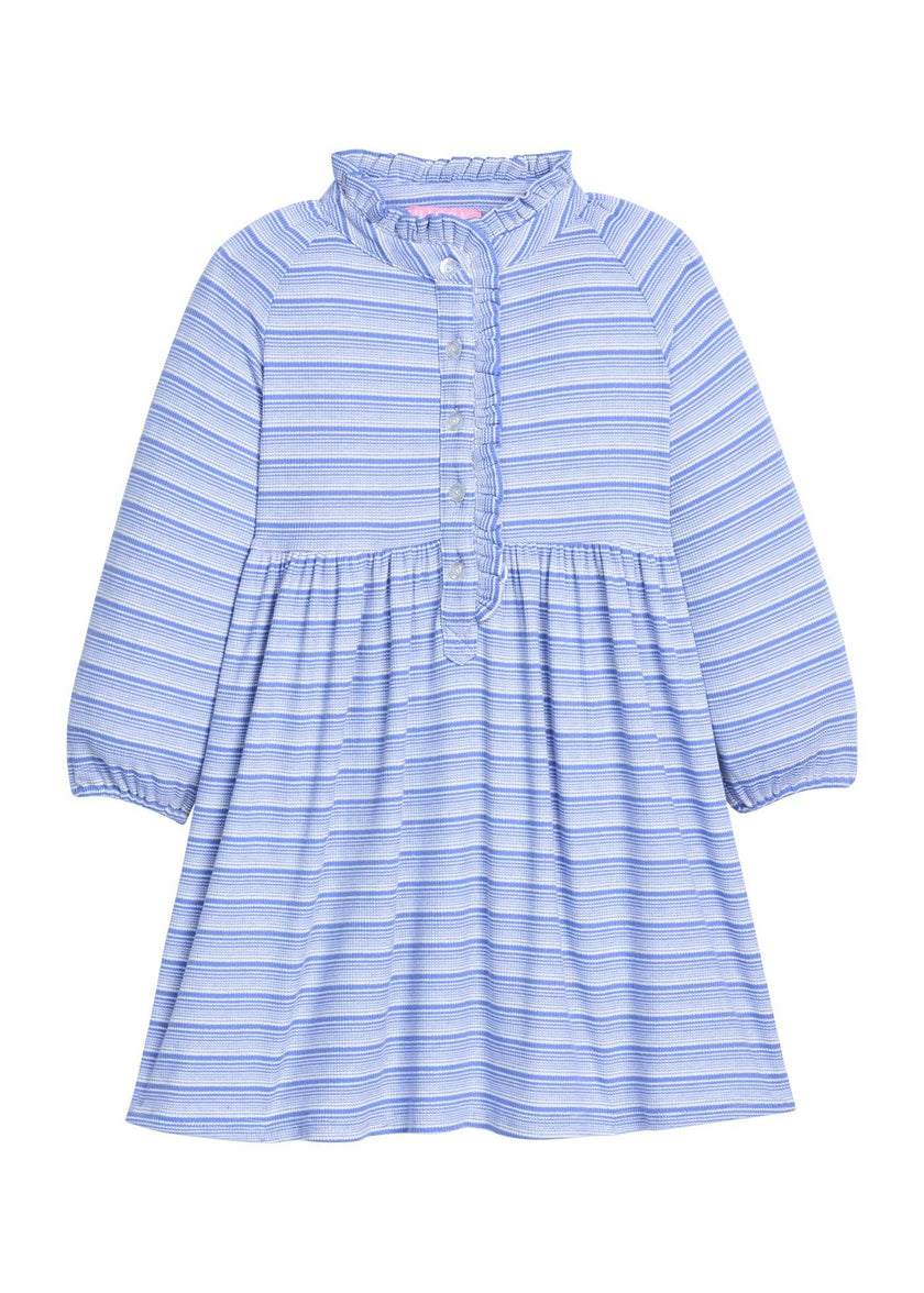 Amelia Dress - Blue Sparkle Stripe