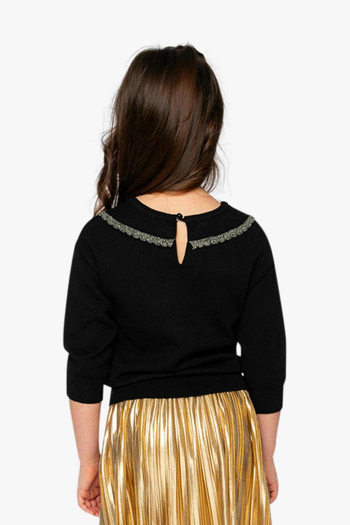 Knitted Sweater Black And Gold