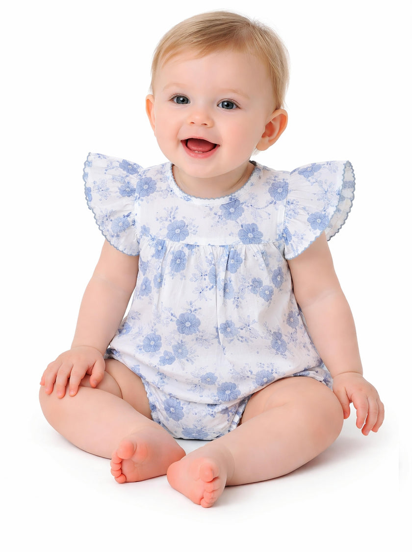 Blue Embroidered Florals Maeve Bubble