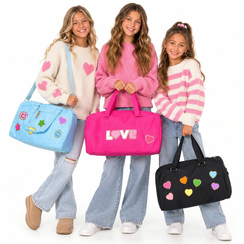 Nylon Duffel Bag w/ Assorted Patches