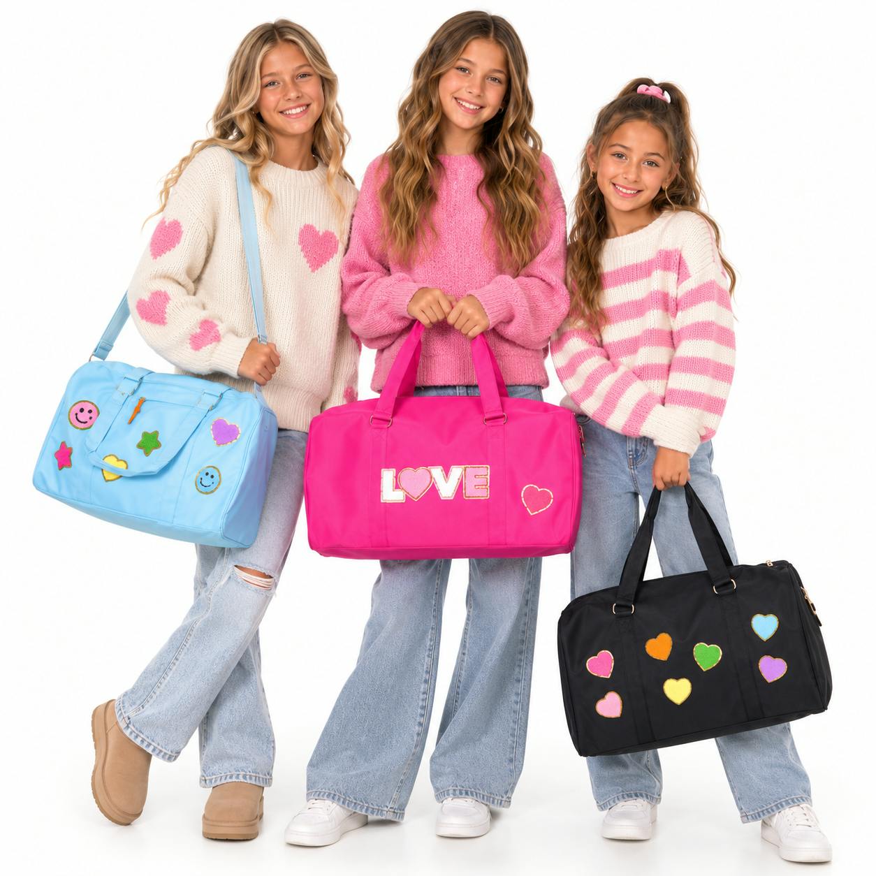 Nylon Duffel Bag w/ Assorted Patches