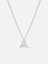 Silver Initial Necklace - Letter Necklace