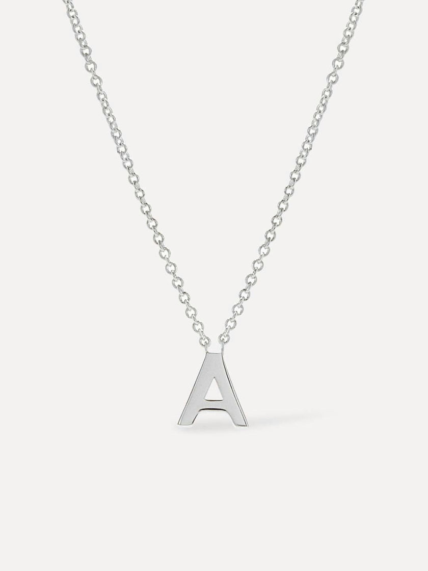 Silver Initial Necklace - Letter Necklace