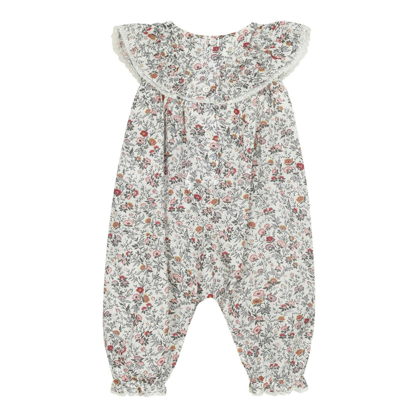 Fuschia Liberty print romper