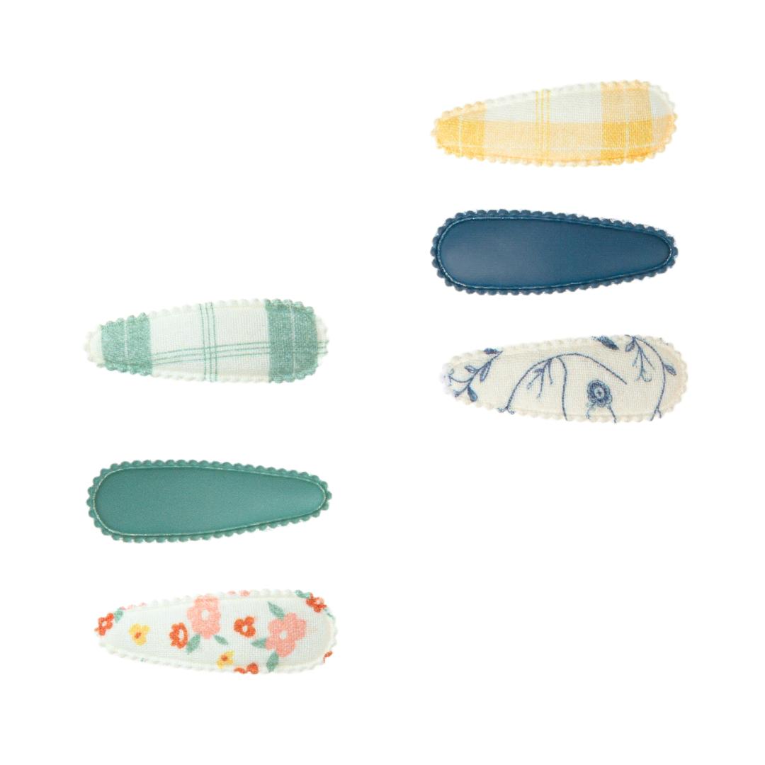 Cottage Snap Clips Set of 3 | Scandi Floral + Buckwheat Plaid