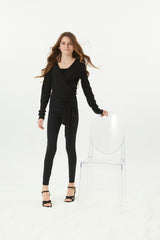 Ever Black Lightweight Rib Wrap Top